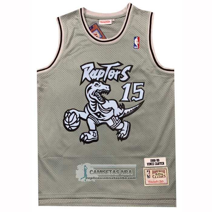 Camiseta Toronto Raptors Vince Carter NO 15 Mitchell & Ness 1998-99 Gris